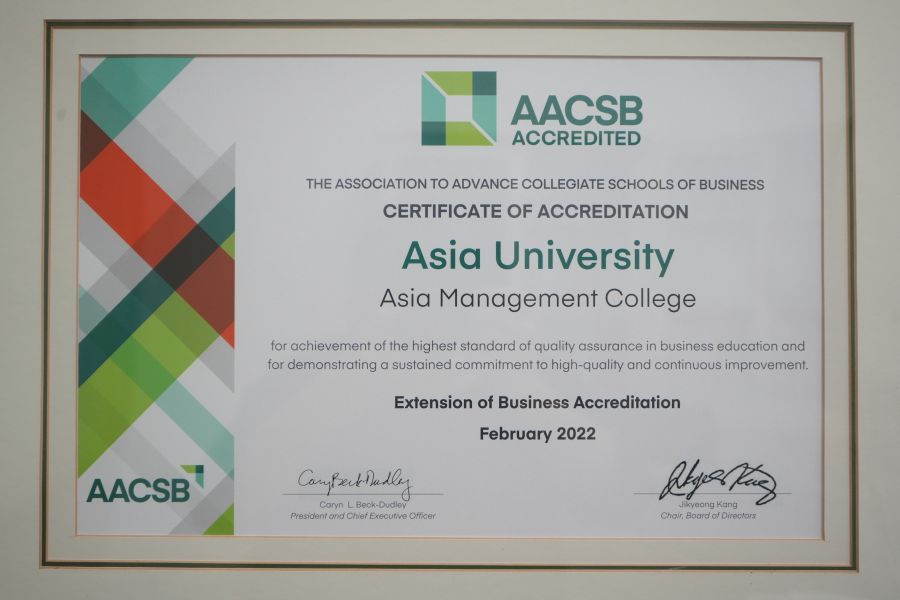 Chứng nhận kiểm định AACSB của Asia University là minh chứng cho chất lượng đào tạo khối ngành Kinh doanh đạt chuẩn quốc tế