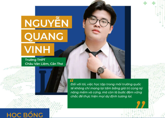 Nguyễn Quang Vinh nhận học bổng Asia Pioneer từ Asia University Vietnam