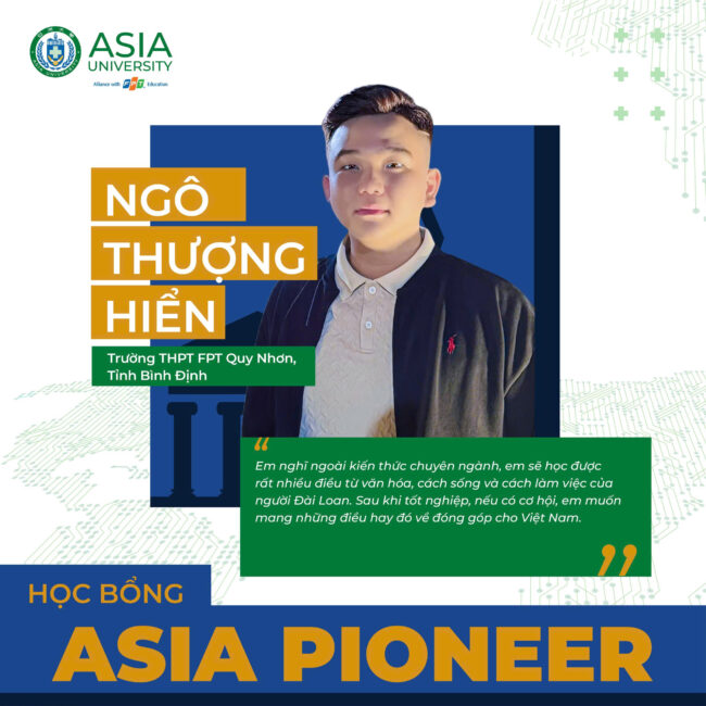 Ngô Thượng Hiển – cậu học sinh đến từ thành phố biển Quy Nhơn xuất sắc giành học bổng Asia University Vietnam