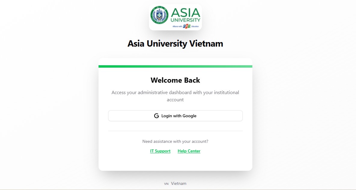 Hướng dẫn đăng nhập Student Portal Asia University Vietnam