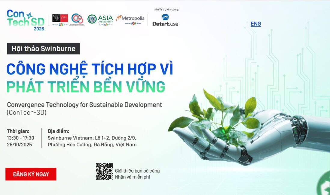 Asia University Vietnam phối hợp với Swinburne Vietnam tổ chức hội thảo công nghệ mang tên “Công nghệ Tích hợp vì Phát triển Bền vững” vào ngày 25/10/2025