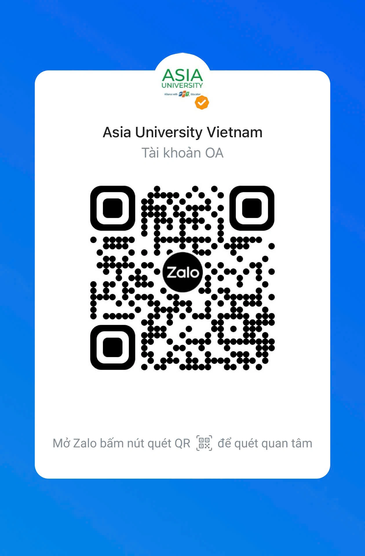 Chat Zalo Trang thông tin chính thức của ASIA University Vietnam