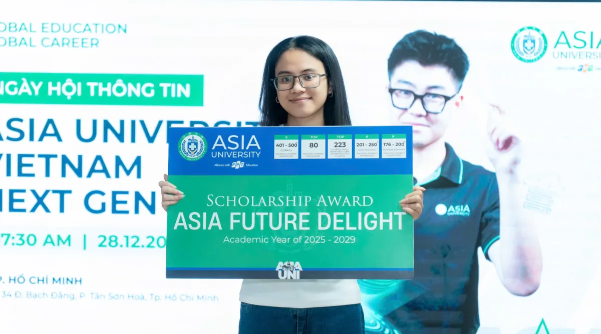 Học bổng Asia Future Delight của Asia University Vietnam là sự ghi nhận cho những nỗ lực, cố gắng trong học tập của Phương Vy