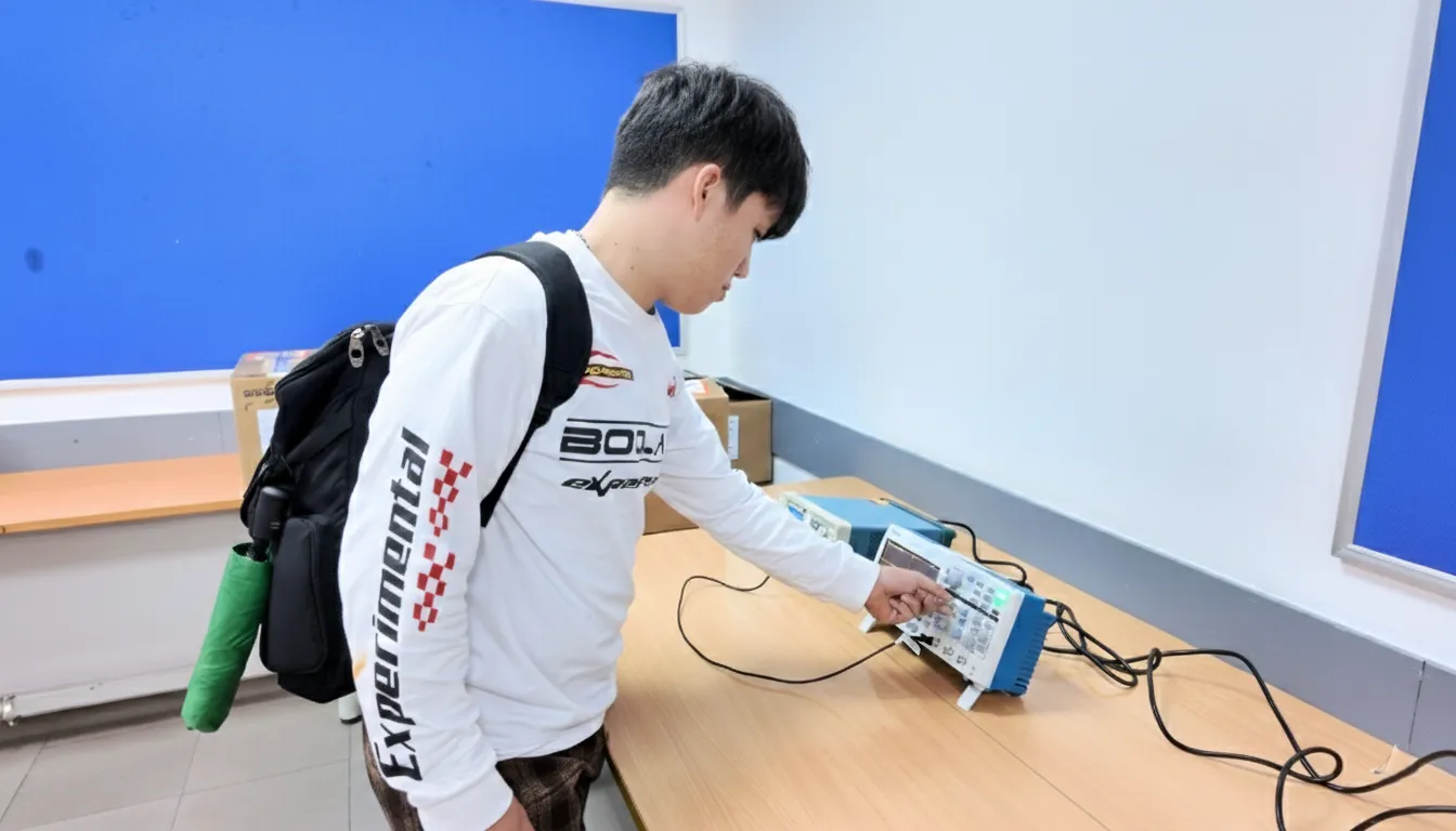 Sinh viên Asia University Vietnam thực hành trên thiết bị công nghệ mới