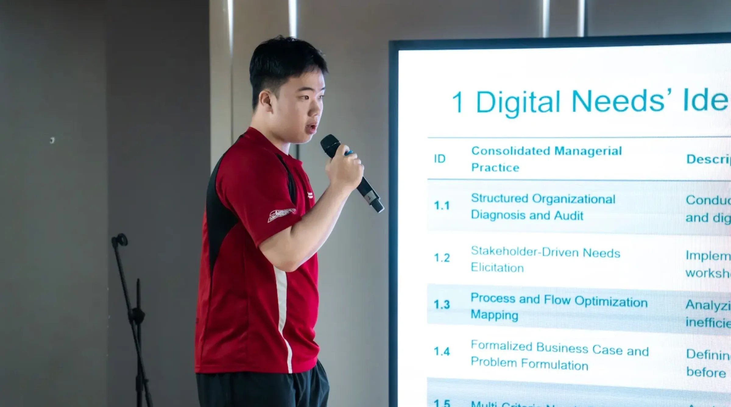 Sinh viên tự tin thuyết trình bằng tiếng Anh về chủ đề của nhóm