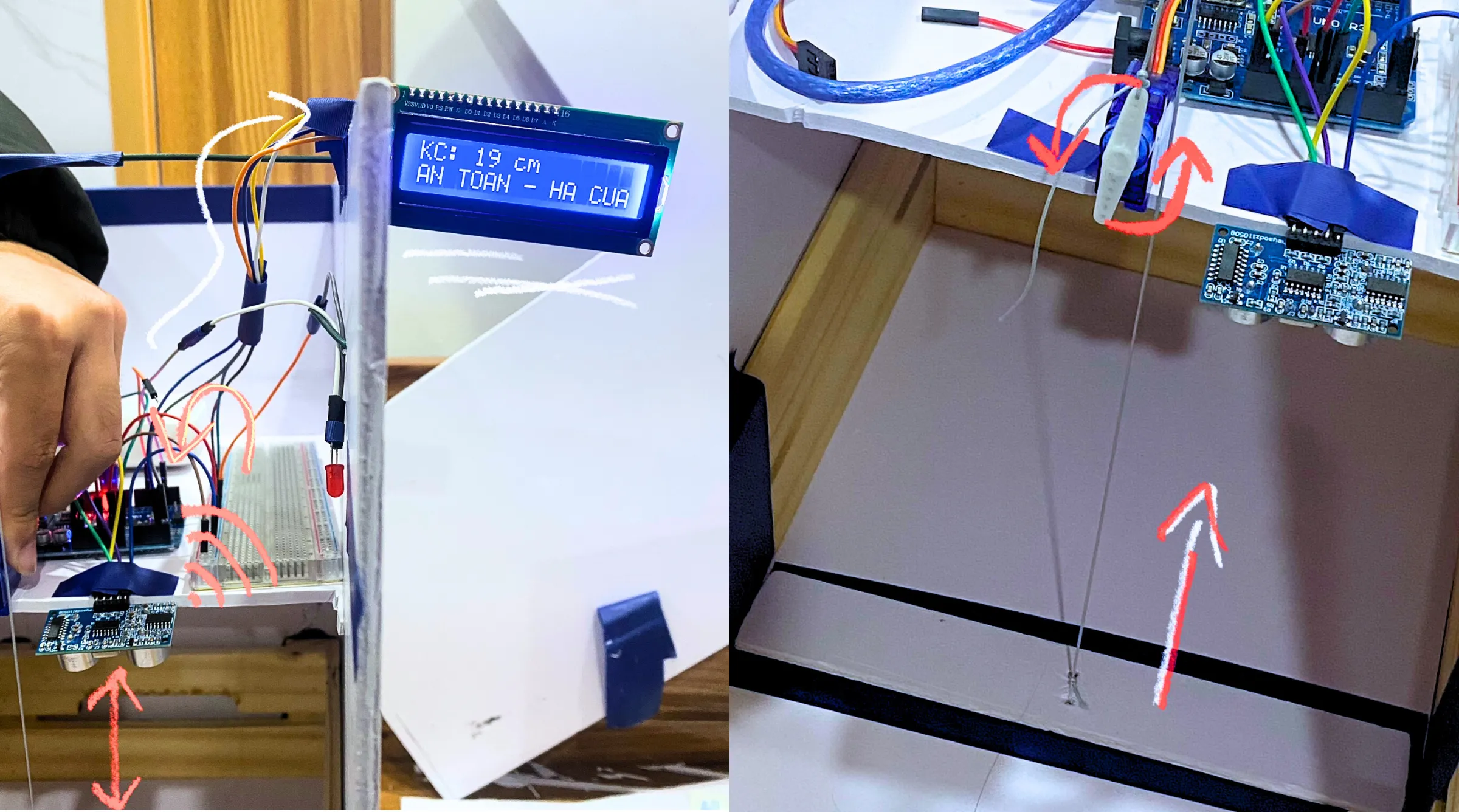 Hệ thống điều khiển trung tâm sử dụng nền tảng Arduino kết hợp cảm biến siêu âm để đưa ra phản hồi trạng thái mực nước theo thời gian thực