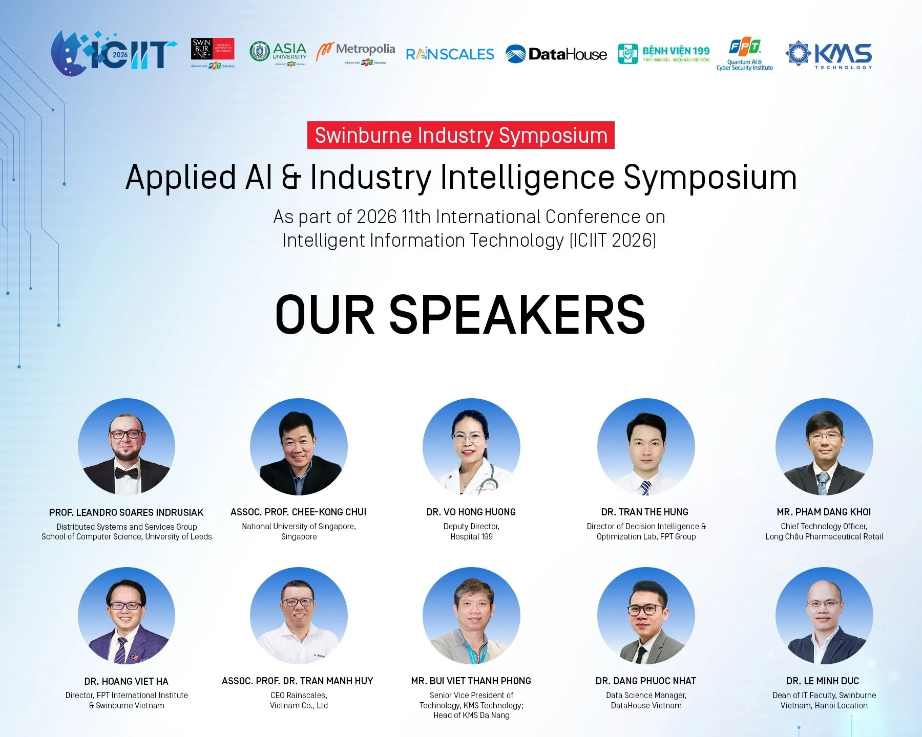 Swin-AIIS 2026 hội tụ nhiều chuyên gia uy tín trong và ngoài nước