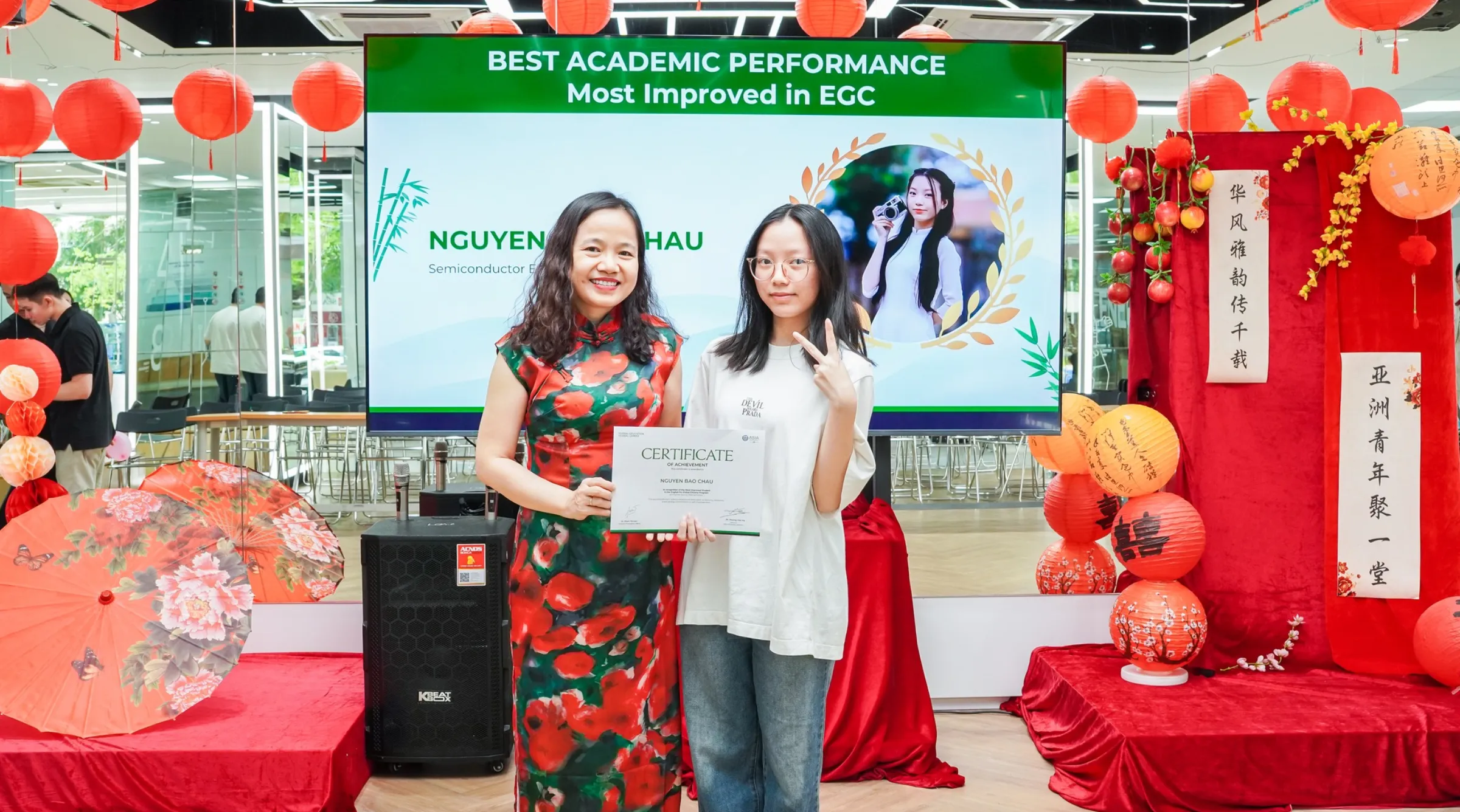 Nguyễn Bảo Châu - Sinh viên ngành Công nghệ bán dẫn Asia Vietnam (cơ sở Hà Nội) đạt thành tích cao nhất hạng mục "Most improved in EGC"