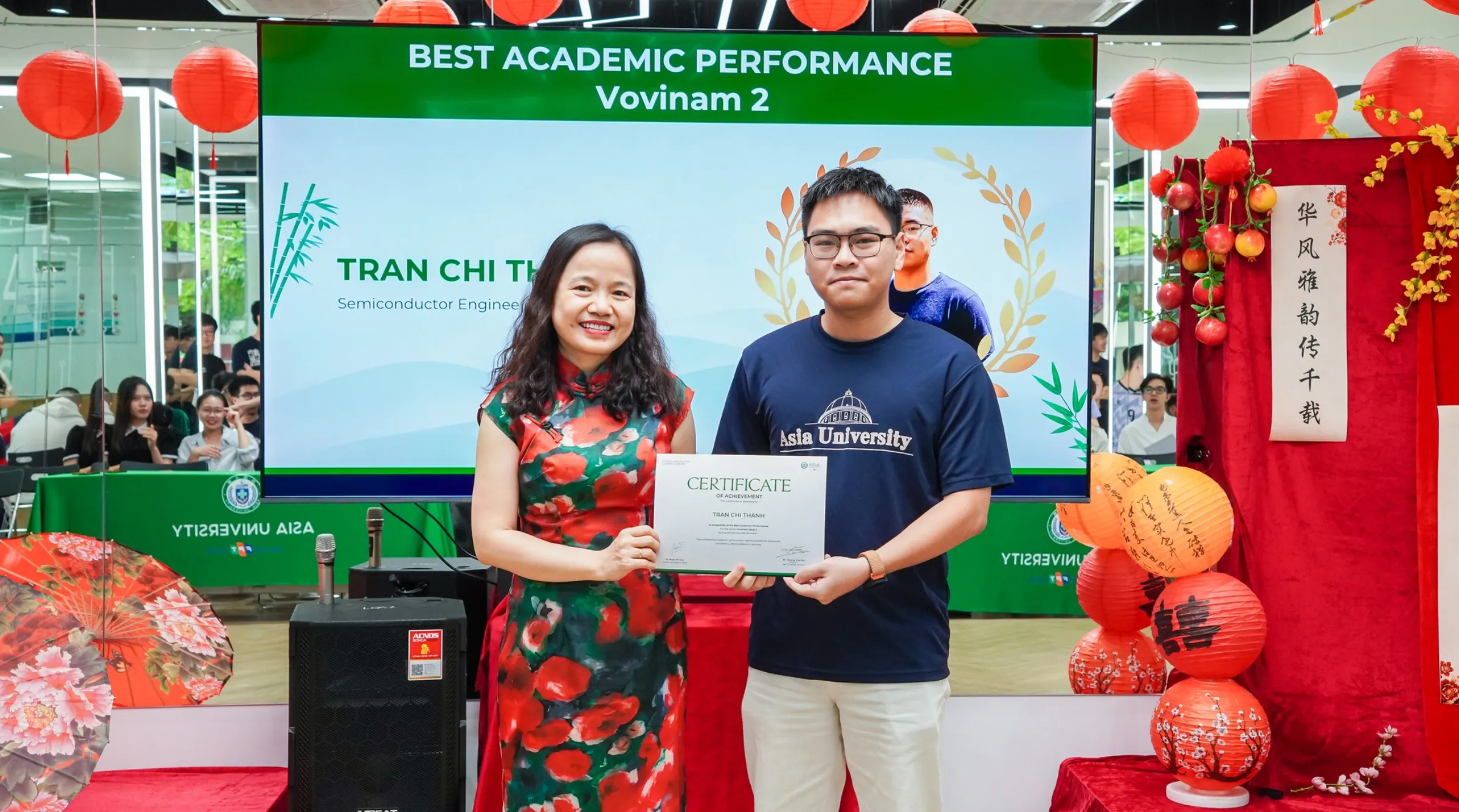 Trần Chí Thanh - Sinh viên ngành Công nghệ bán dẫn Asia Vietnam (cơ sở Hà Nội) đạt thành tích cao nhất hạng mục "Vovinam 2"